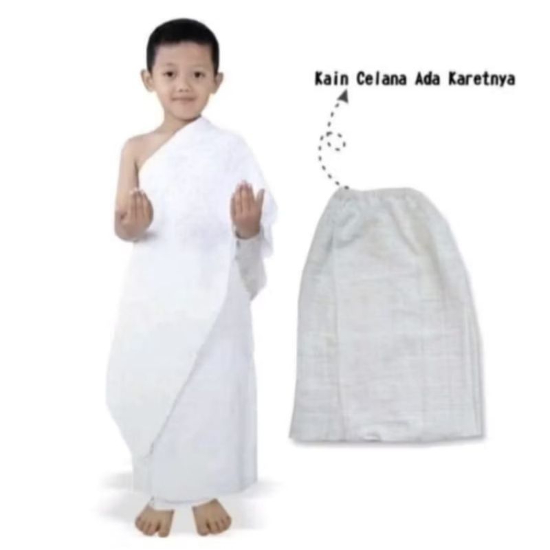 Kain baju ihrom instan untuk anak laki-laki untuk TK dan sd