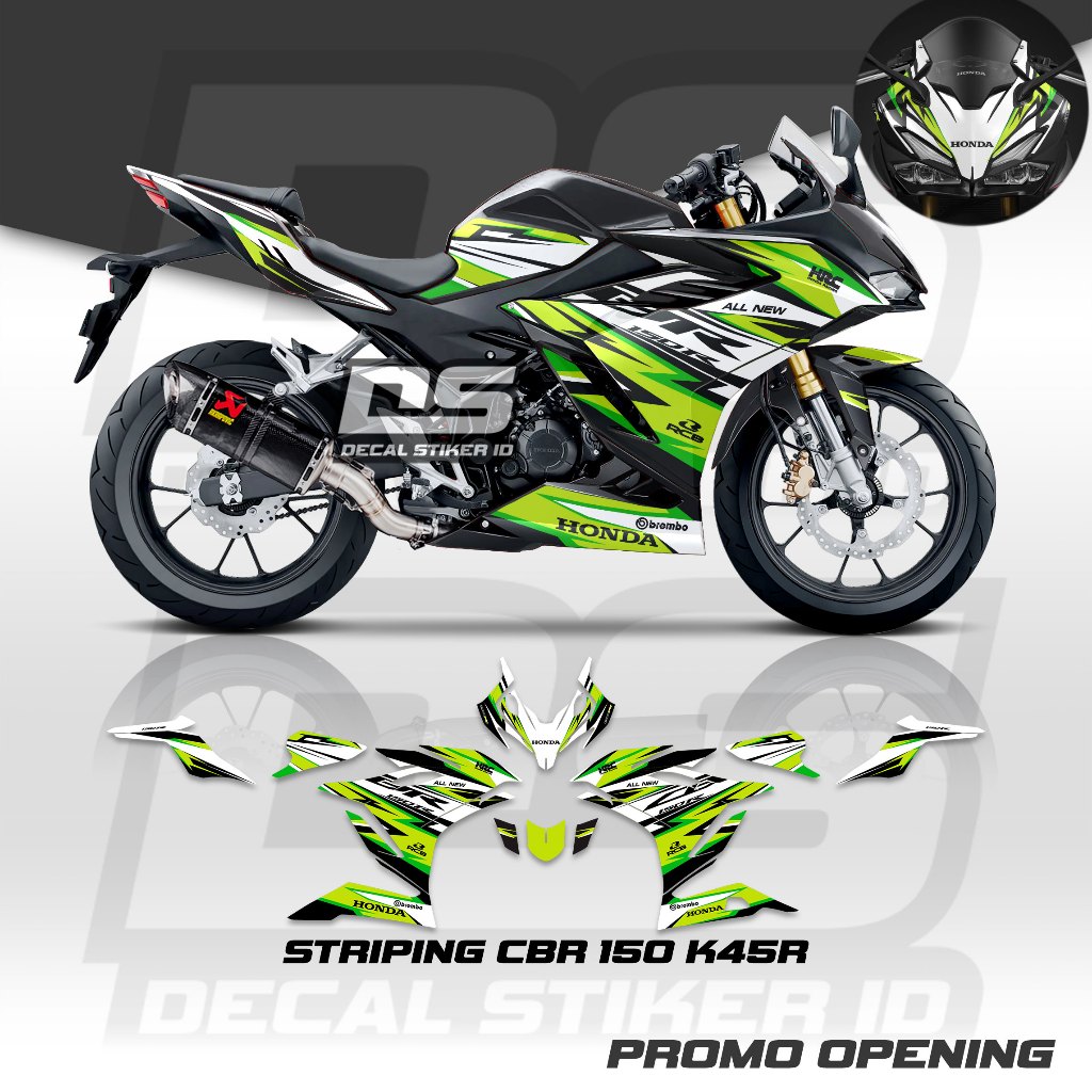 stiker cbr150r K45r racing, striping cbr 150 K45r terbaru