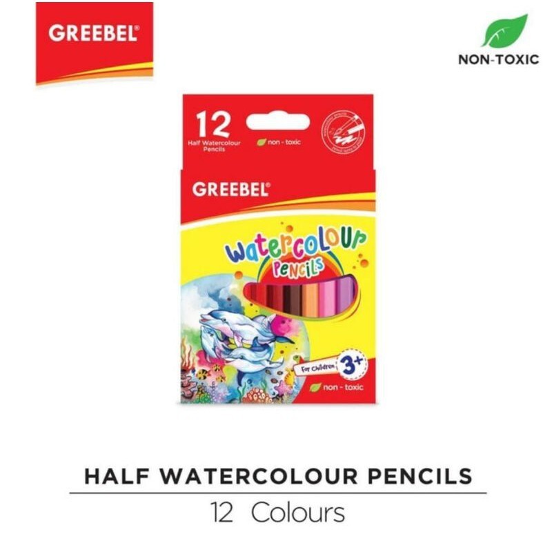 

GREEBEL Pensil Warna Watercolour Pencils//Classic colour 12 warna pendek