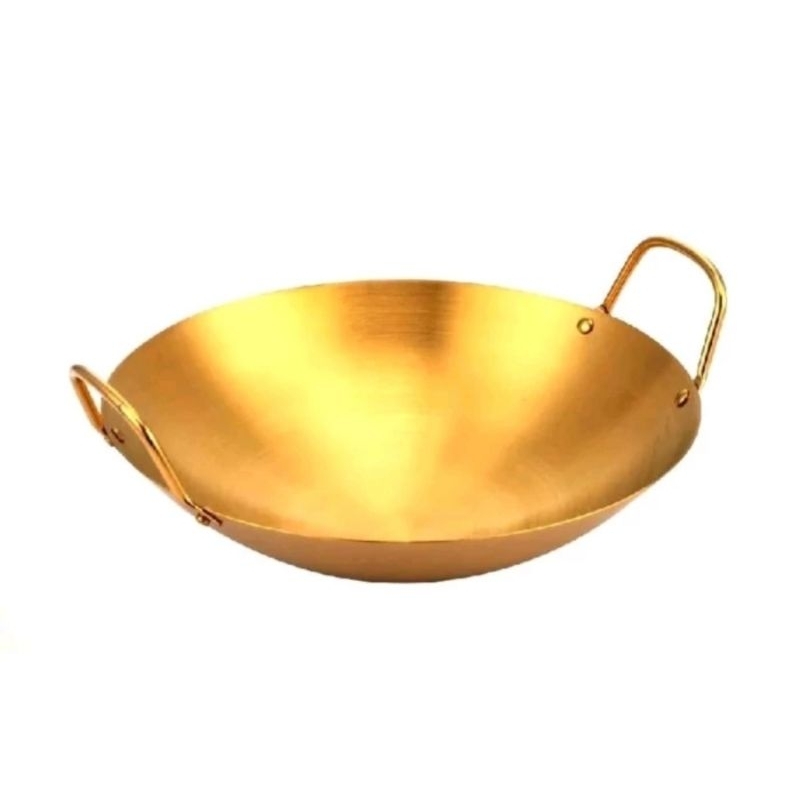 Wajan / Penggorengan / Kuali Cekung Warna Emas