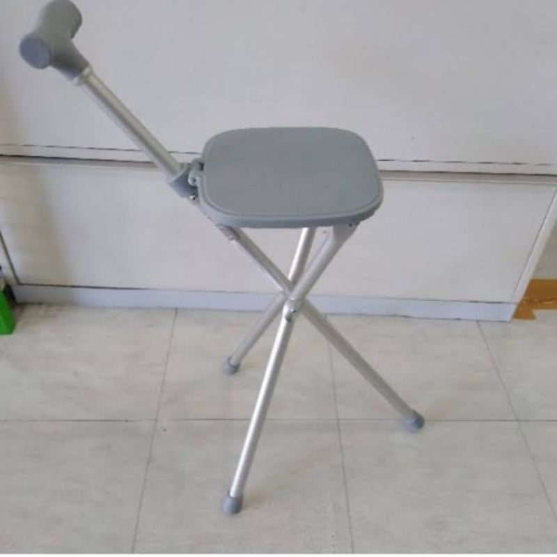 Tongkat Kursi Lipat / Tongkat Duduk Sholat / Kursi Travel Umroh / Kursi Portable