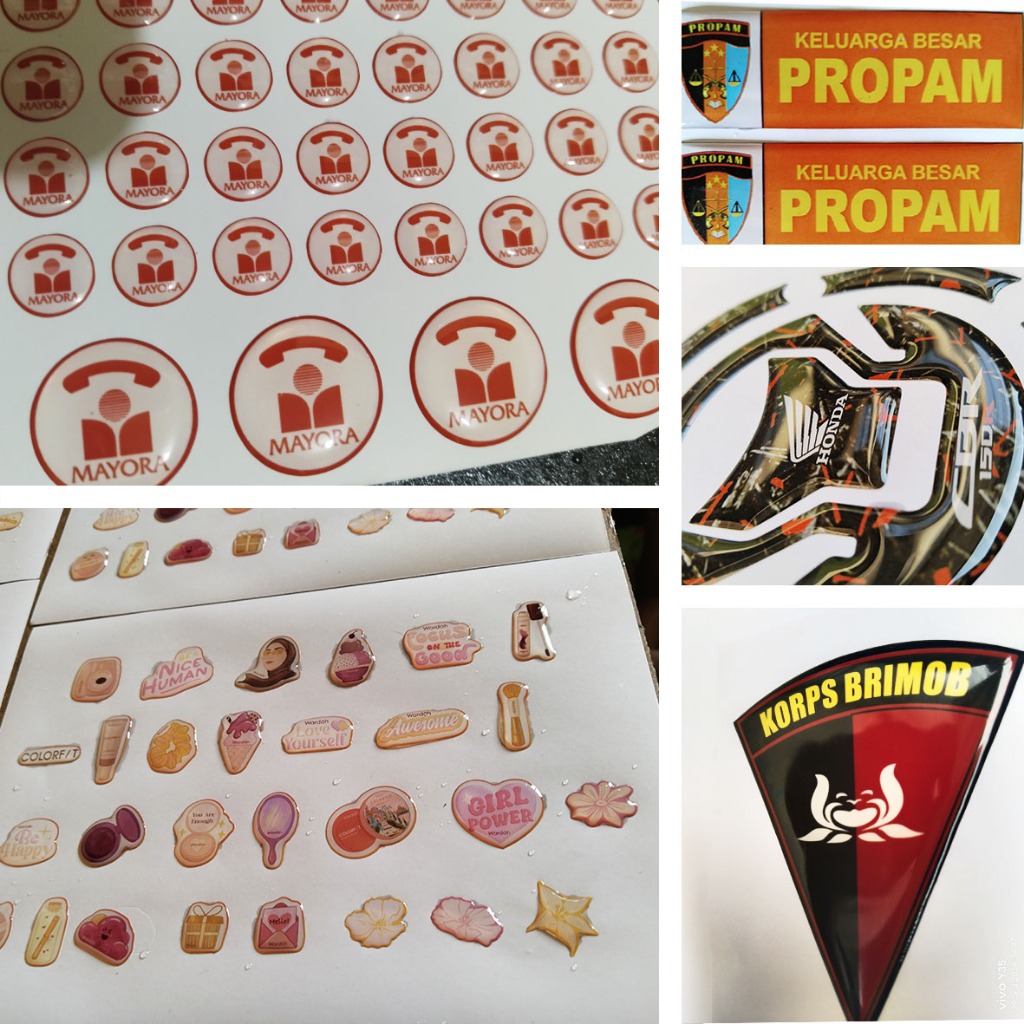 stiker emblem timbul custom satuan stiker resin lentur