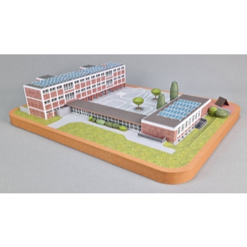 Papercraft Diorama Gedung Sekolah Klasik DIY Kerajinan Kertas