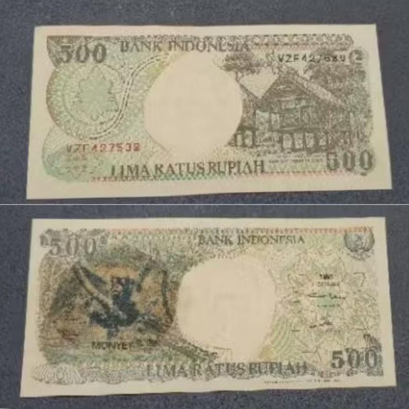 Uang Kuno Negara Indonesia 500 rupiah monyet Gelantung tahun 1991 Kondisi UNC GRESS MULUS Original 1