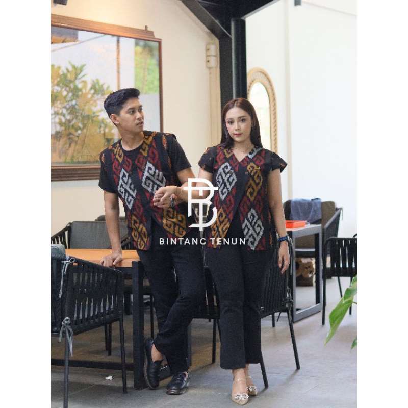 READY STOCK BAJU TENUN VEST TENUN WANITA ROMPI TENUN PRIA OUTER TENUN BLEZER TENUN CARDIGAN TENUN SE