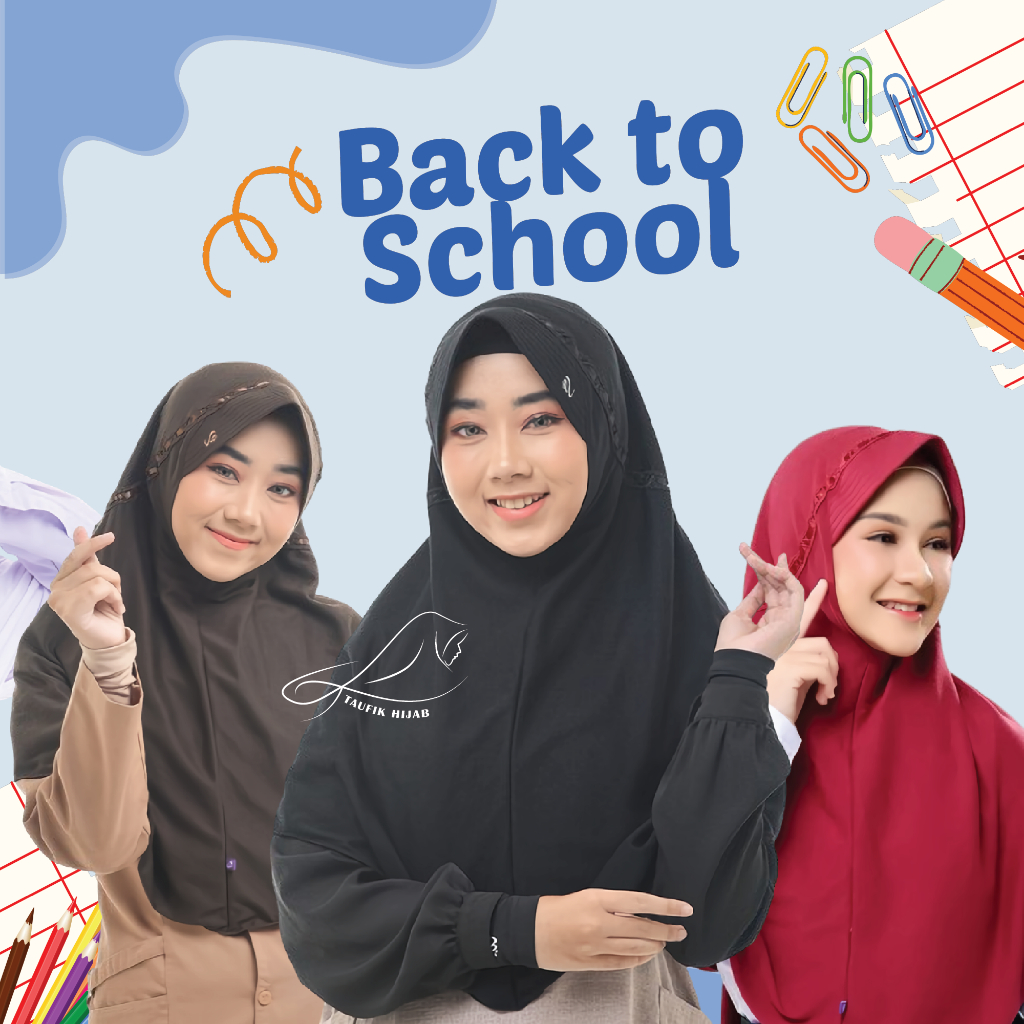 Taufikhijab - Kerudung Sekolah rabbani kw Model Hijab Serut Pita atas Hemy termurah Jilbab sekolah