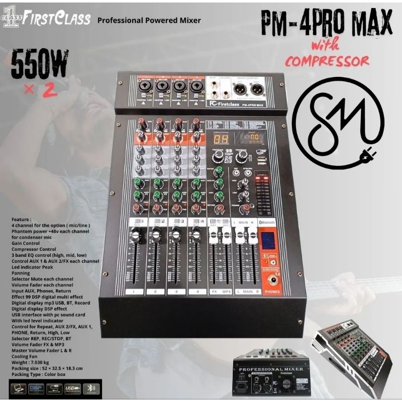Power Mixer Firstclass PM-4PRO MAX First class PM4PROMAX 4 Chanel