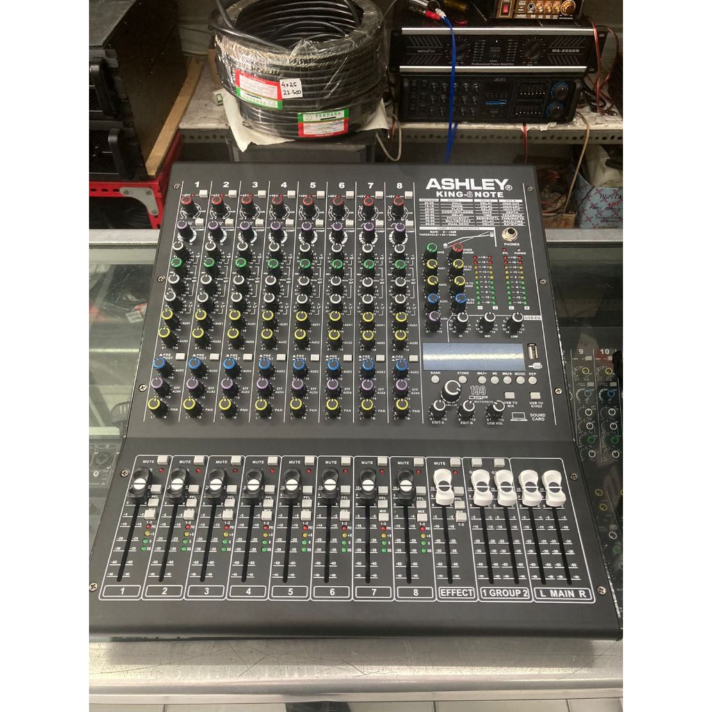 MIXER ASHLEY KING 8 NOTE KING 8NOTE KING8 NOTE 8CH ORIGINAL ASHLEY WITH EFFECT 199dsp