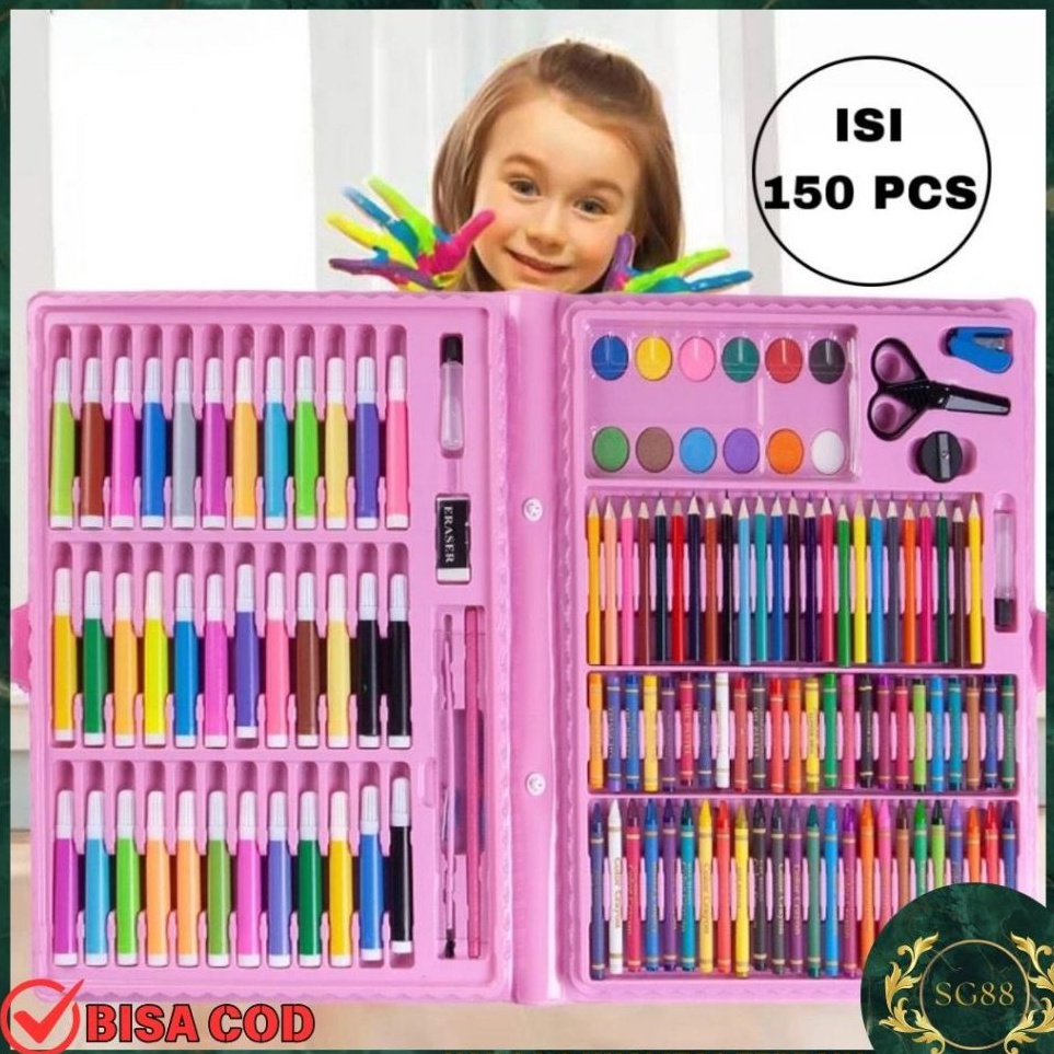 

Ready Menarik Stationary Set isi 15 pcs Alat Warna Crayon Set Alat Tulis Lukis Melukis Anak Set Pensil Warna Cat Air