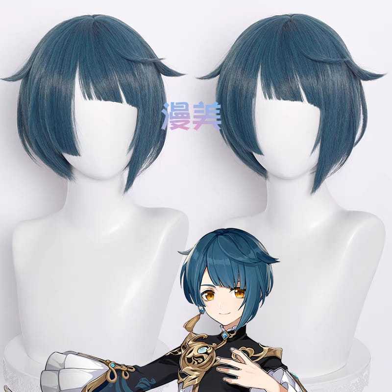 WAIFUKU - PO Wig Cosplay Xingqiu Default Genshin Impact Asli Brand Manmèi Womanmei Ywailisi Alice