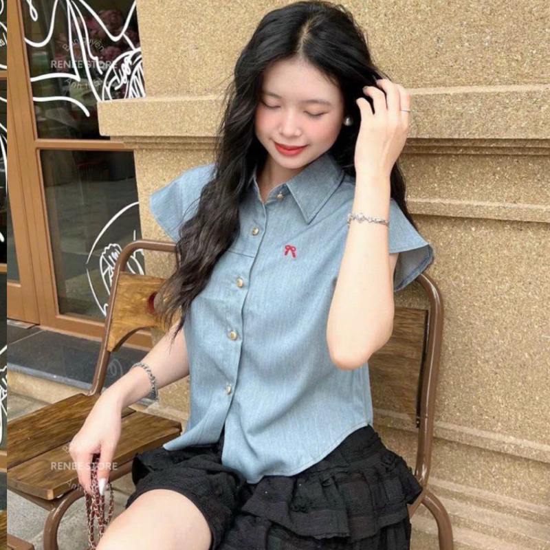 ATASAN CROP TANGAN PENDEK WANITA | CROP TOP KOREA VEST | ATASAN DENIM CROP | CROP WANITA LENGAN PEND