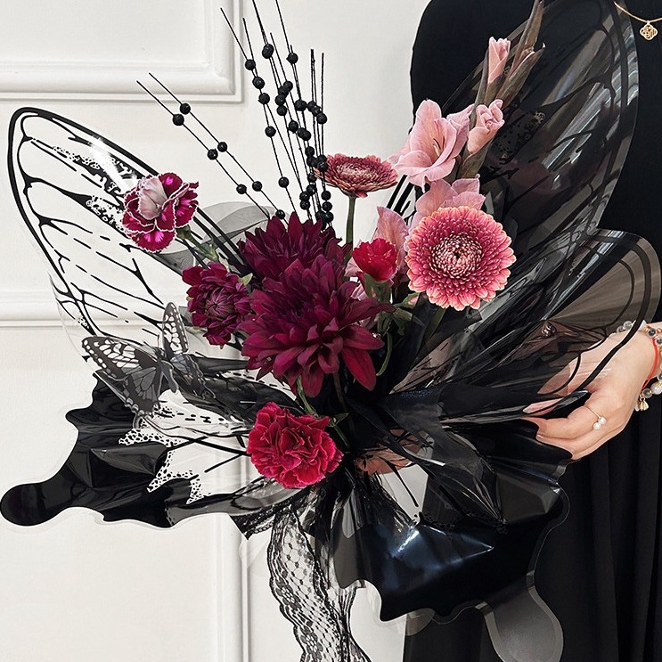 

Hadir Baru 4 Lembar 1 Set Butterfly Flower Wrapping Full Pack Kertas Buket Kupu Kupu Bening Cellophane