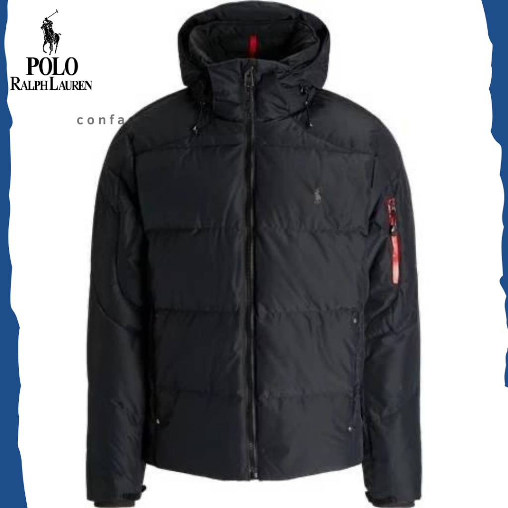 Jaket Polo Ralph Lauren Water-Repellent Down Hooded Jacket Original Tebal Gunung Outdoor Puffer Hiki