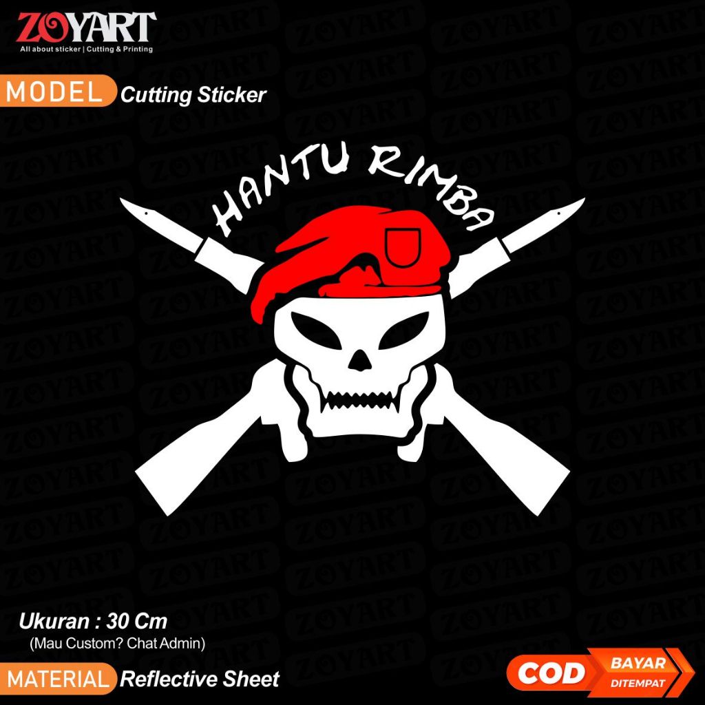 Sticker Hantu Rimba, Hantu Rimba Baret Merah, Hantu Rimba Baret Hijau