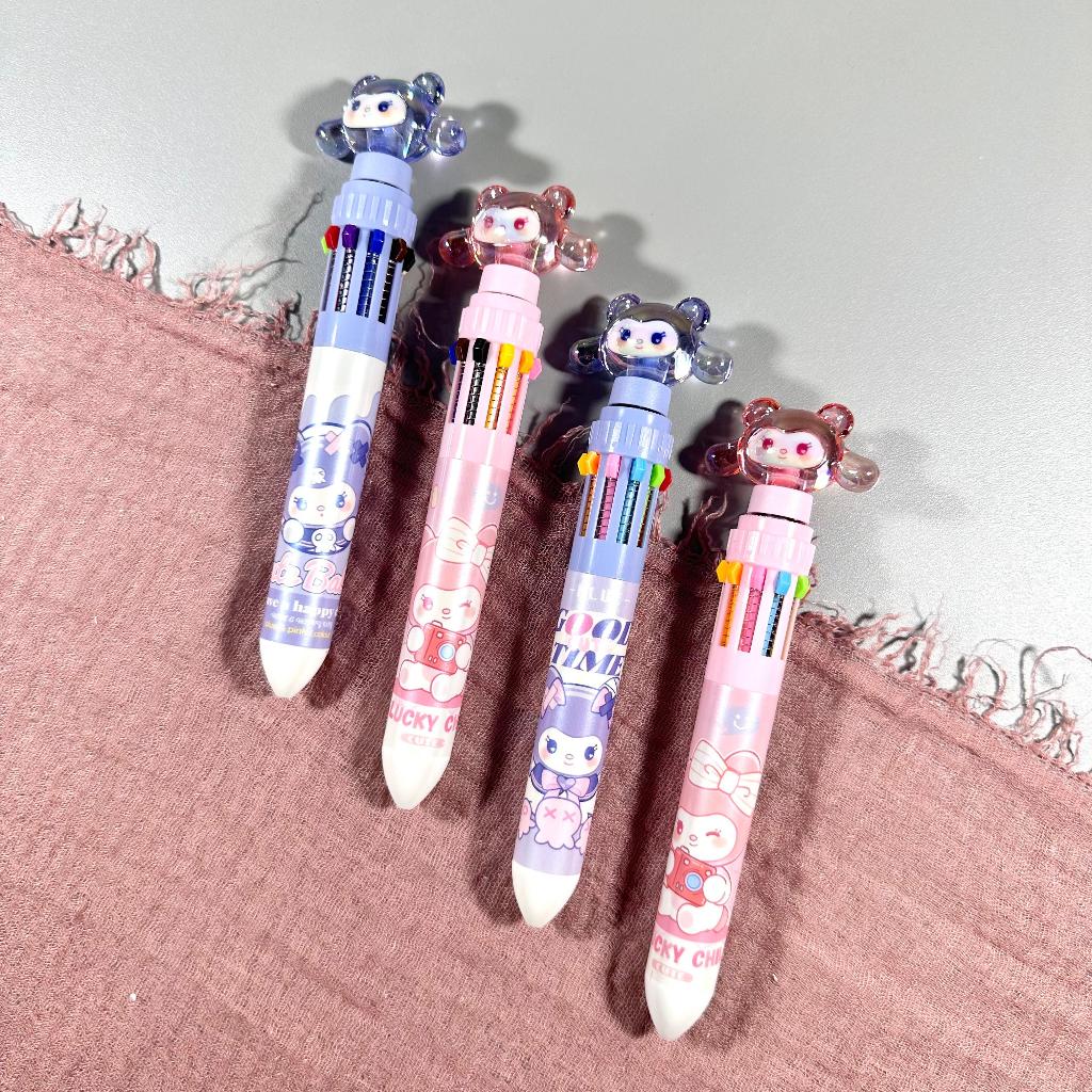 

(Pcs)Bulpen 10 warna AODEMEI 15308 0.7mm / Bulpoin AODEMEI Motif Lucky