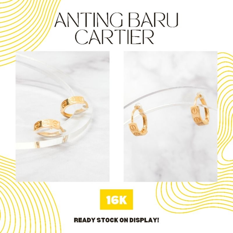 Anting Klip Cartier RoseGold 16K Emas Tua TERBARU