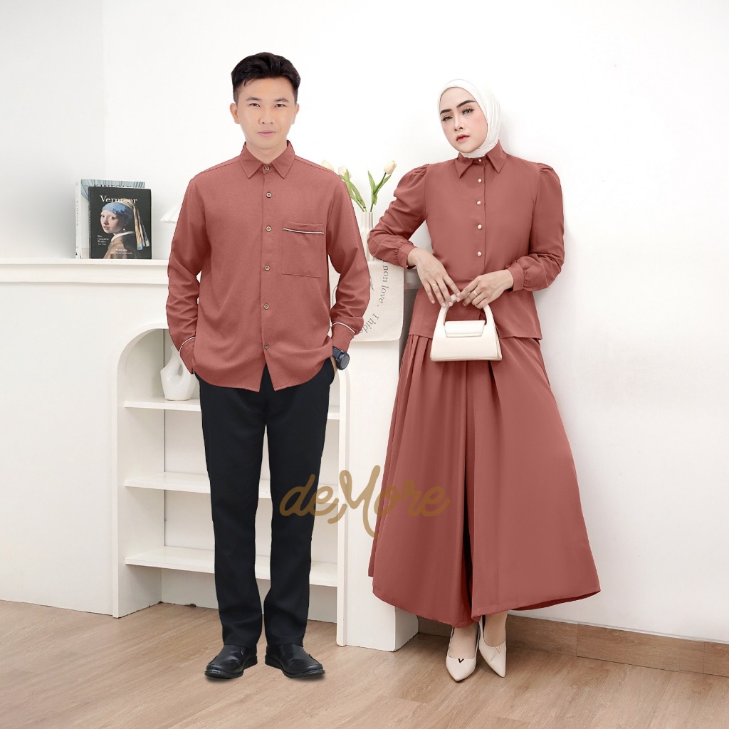 Baju Cople Pasangan Kekinian | Baju Couple Pasangan Lebaran | Baju Cauple Pasangan | Set Couple Leba