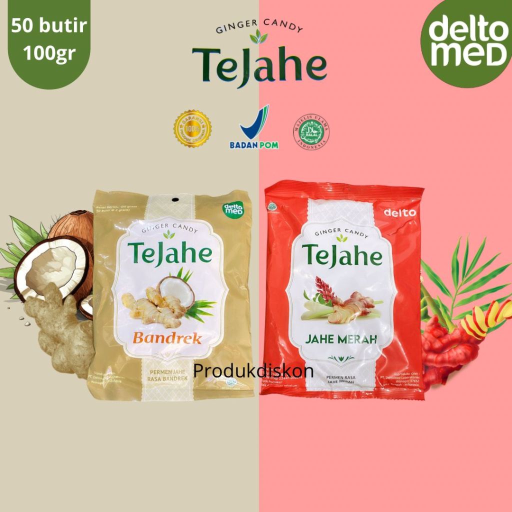 

TEJAHE Ginger Jahe Permen Jahe 100gr 50 Butir @2gr