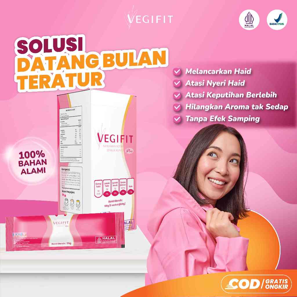 

Minuman Herbal Pelancar Haid Menstruasi Kesehatan Wanita PCOS Keputihan Vegifit 100gr