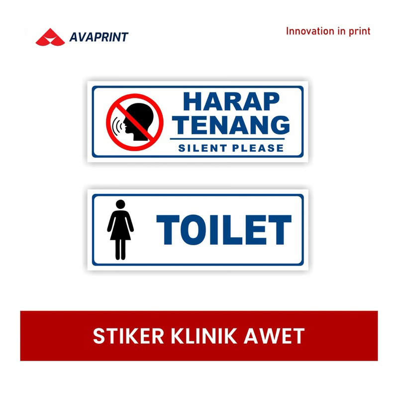 

Stiker Klinik Bahan Vinyl Anti Air 30 x 10 CM