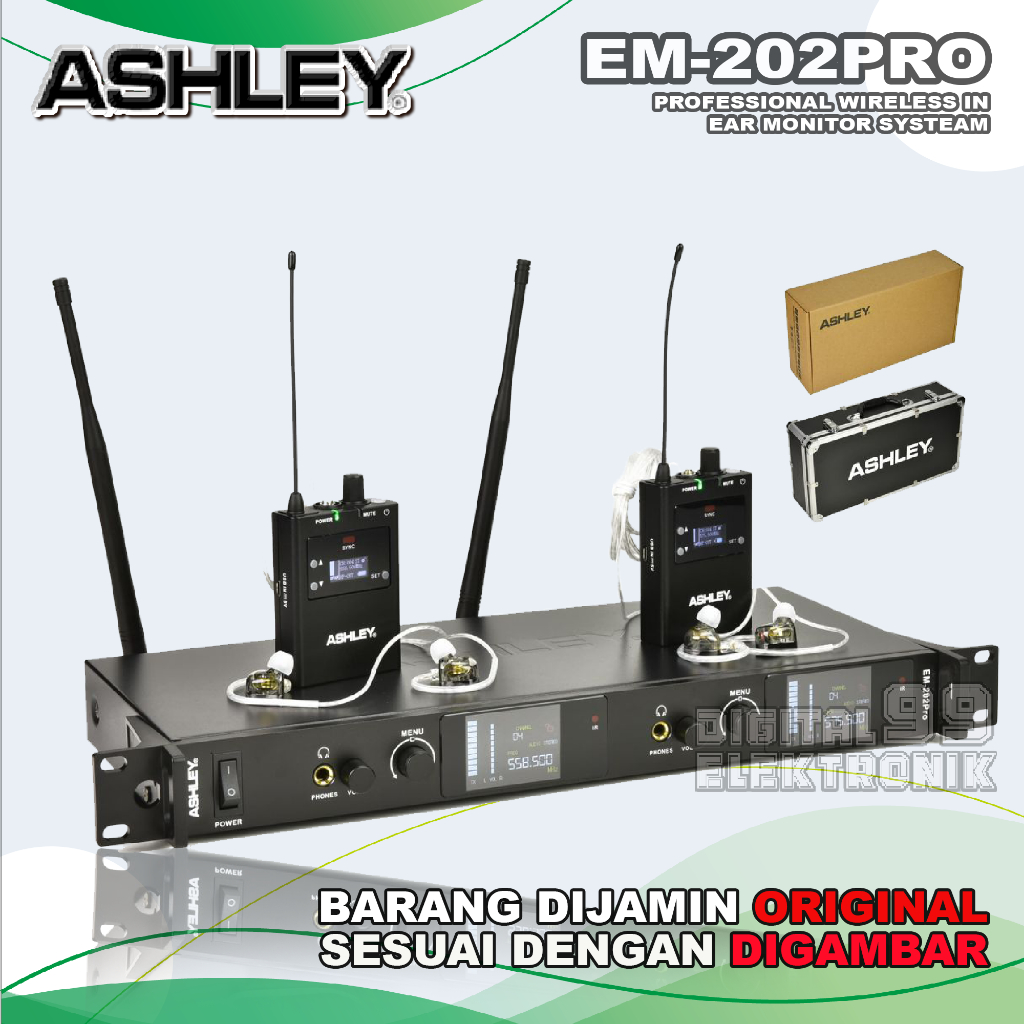 Microphone Mic Wireless Ear Monitor ASHLEY EM202PRO | EM-202PRO  | EM 202 PRO  Original