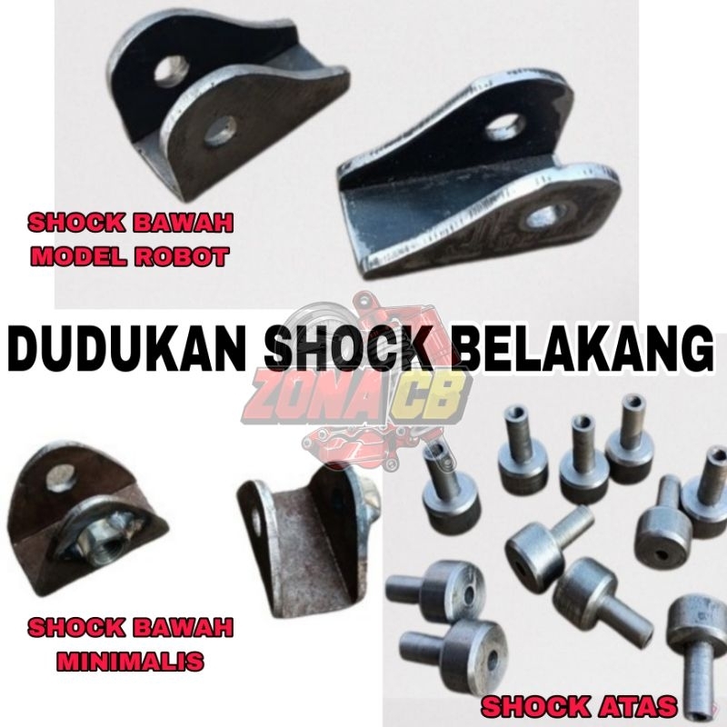 dudukan shock belakang cb gl mp tiger gl100 besi tebal begel panjang pendek / dudukan skok cb gl100 