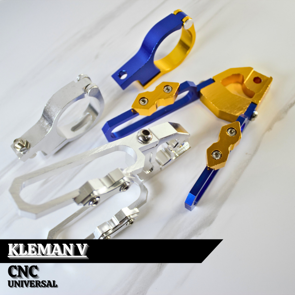 Kleman Selang Rem Depan Model V Full CNC - Klem Slang CNC Universal Semua Motor Beat,Scoopy,Mio,Fino