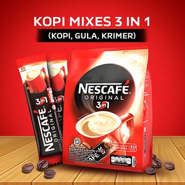 

NESTLE Nescafe 3in1 Original kopi renceng instant 10pcs