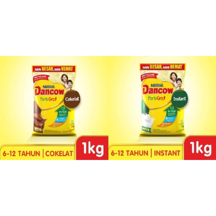 

Dancow Fortigro Susu Bubuk Instant Vanilla / Coklat 1 Kg Pouch