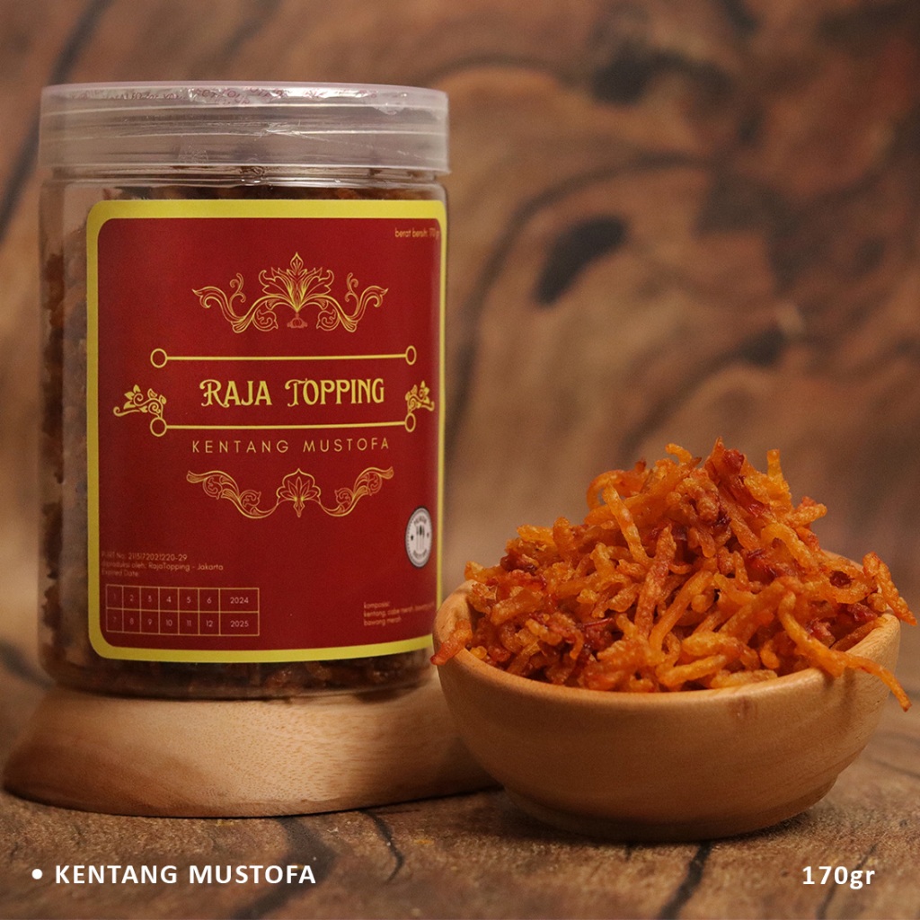 

Kentang Mustofa Premium / Kentang Mustofa Rajatopping / Kering Kentang Raja Topping 250gr