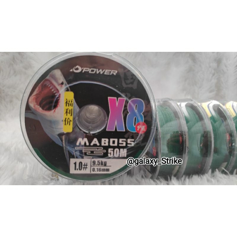 SENAR PE D POWER MABOSS X8 GREEN 50M