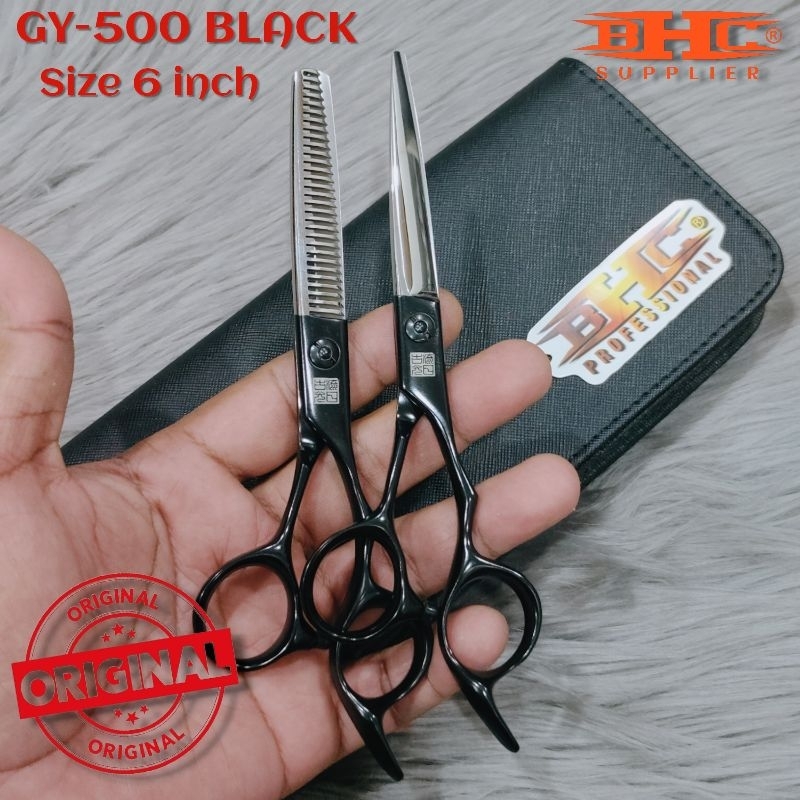 Set Gunting rambut koryu nikko GY-500 Black original japan gunting potong gunting sasak penipis cuku