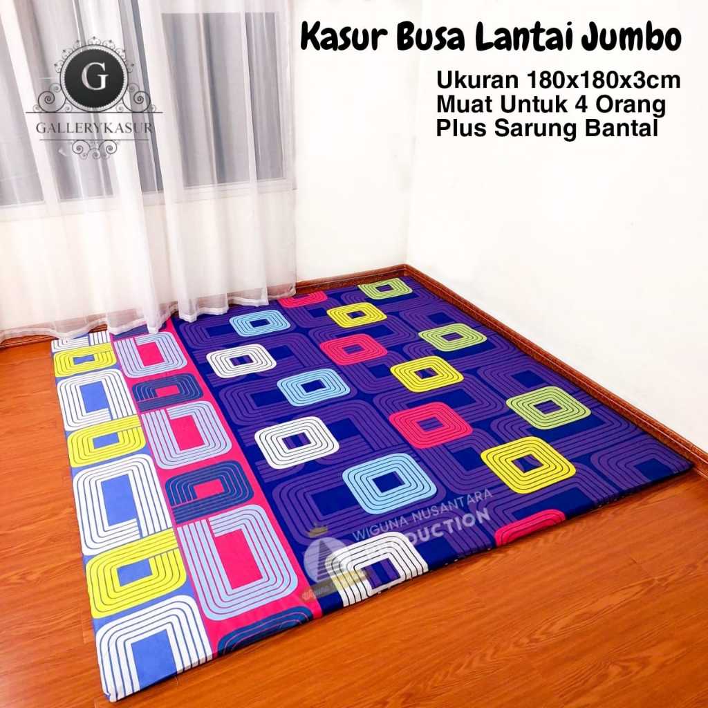 Kasur Busa Jumbo 180 x 180 x 3 cm Plus Sarung Bantal Kasur Lantai Muat 4 Orang