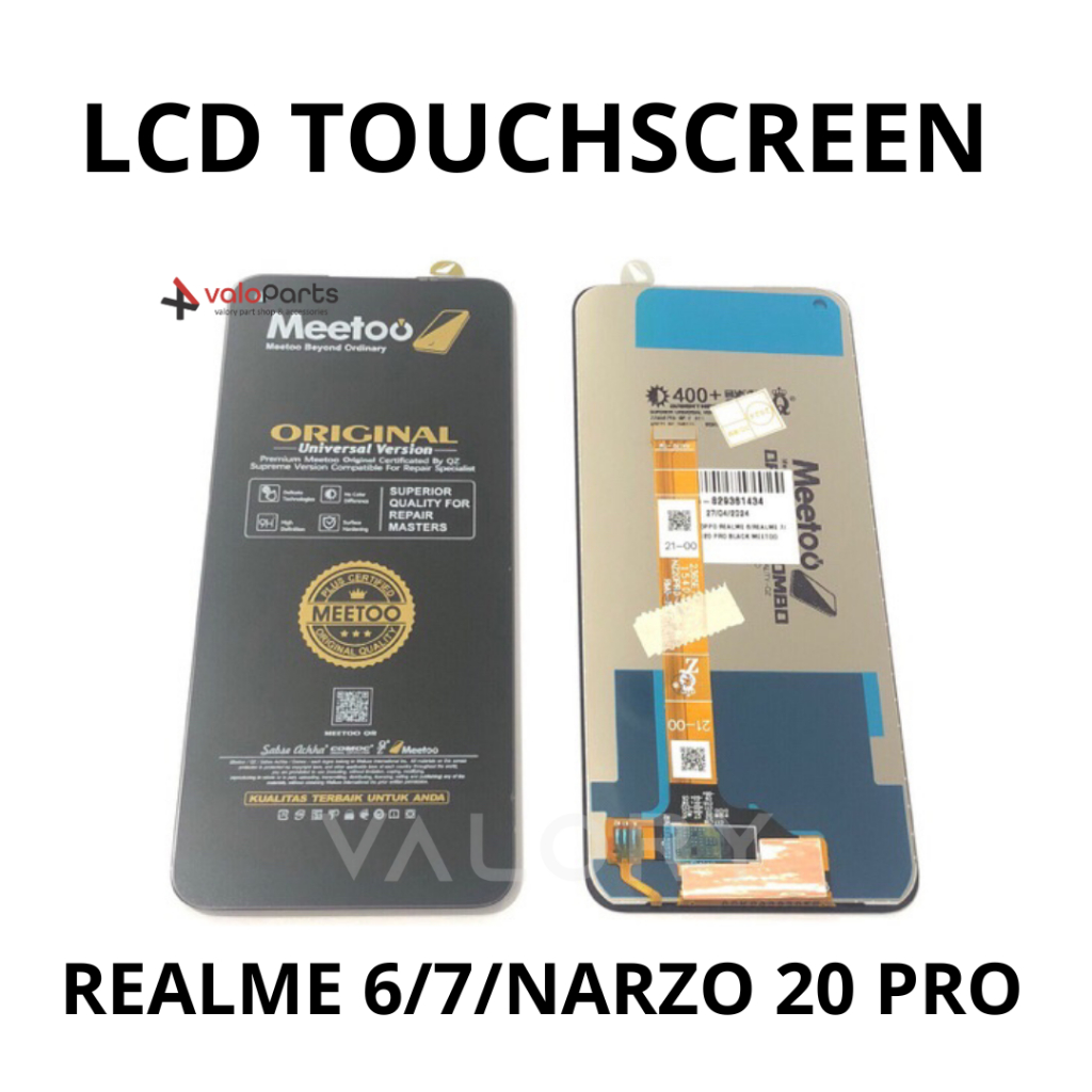 LCD REALME 6 / REALME 7 / REALME NARZO 20 PRO / RMX2002+TOUCHSCREEN METOO BLACK