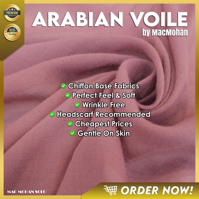 Kain ARABIAN VOILE / PARIS PREMIUM Lebar 150 CM Kain Voal Paris Premium Arab Chiffon Sifon Arabian V