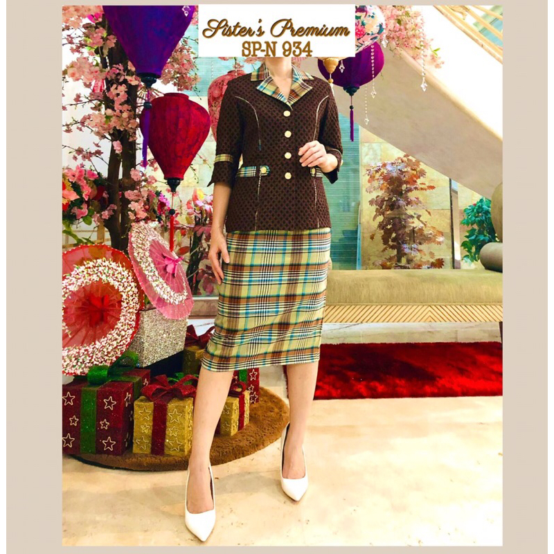 Setelan blazer sisters. Blazer kantor wanita. Setelan blazer wanita mewah.  Blazer kerja wanita. set