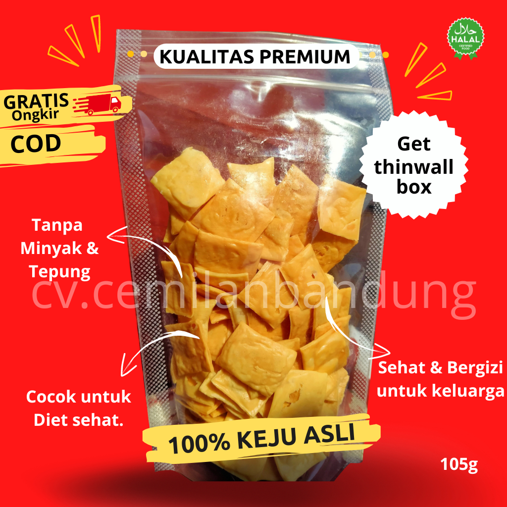 

Cemilan Sehat Kripik Keju Asli Oven Diet Original Kemasan 105 Gram