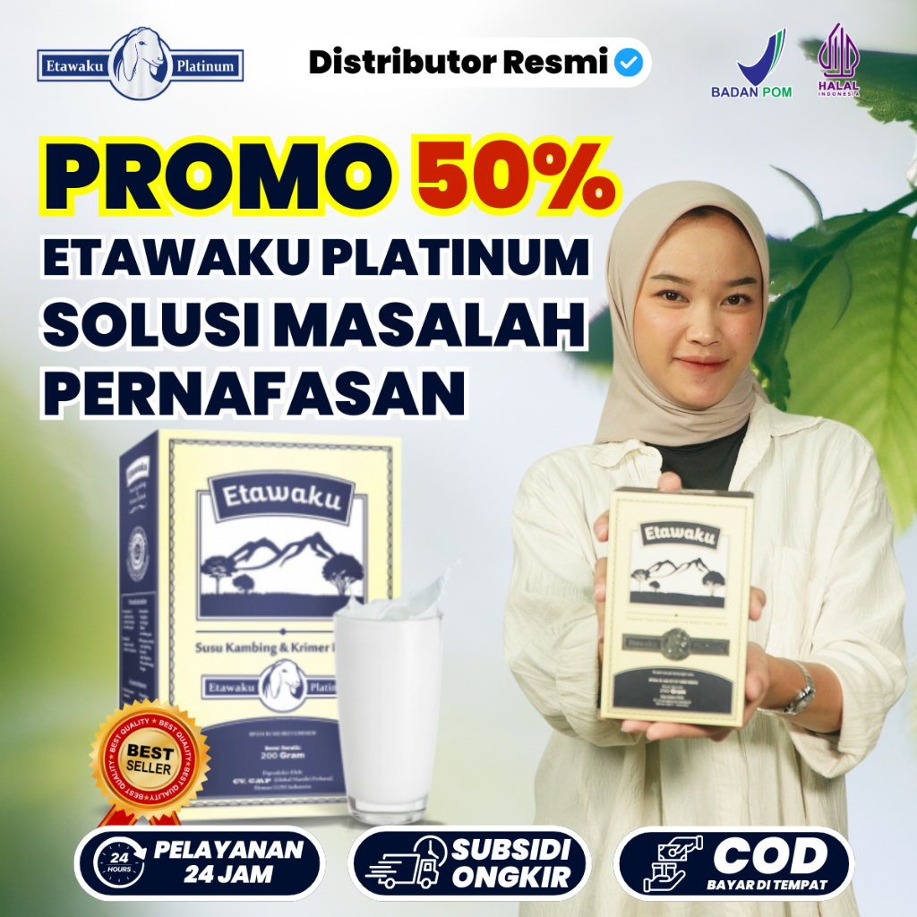 

Promo 50% Etawaku Platinum Original 200gr Susu Kambing Etawa Solusi Masalah Pernafasan BPOM Halal