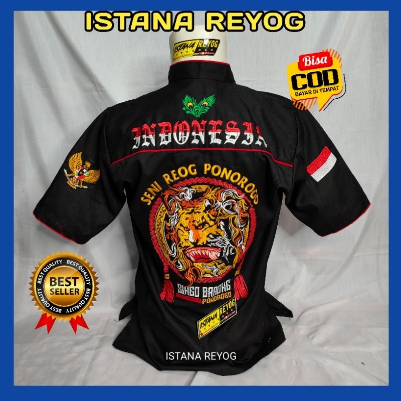 baju reog / penadon bordir / Hem barong miring / Hem bordir reog / kemeja bordir reyog / baju reog /