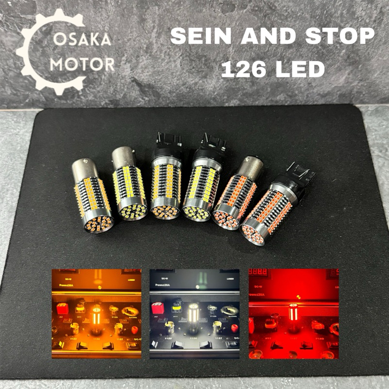 (2 Pcs) Lampu Sein Stop LED 126 Chip Led Super Bright Lampu Rem Led Bayonet Cucuk Lampu Sign Led Cuc