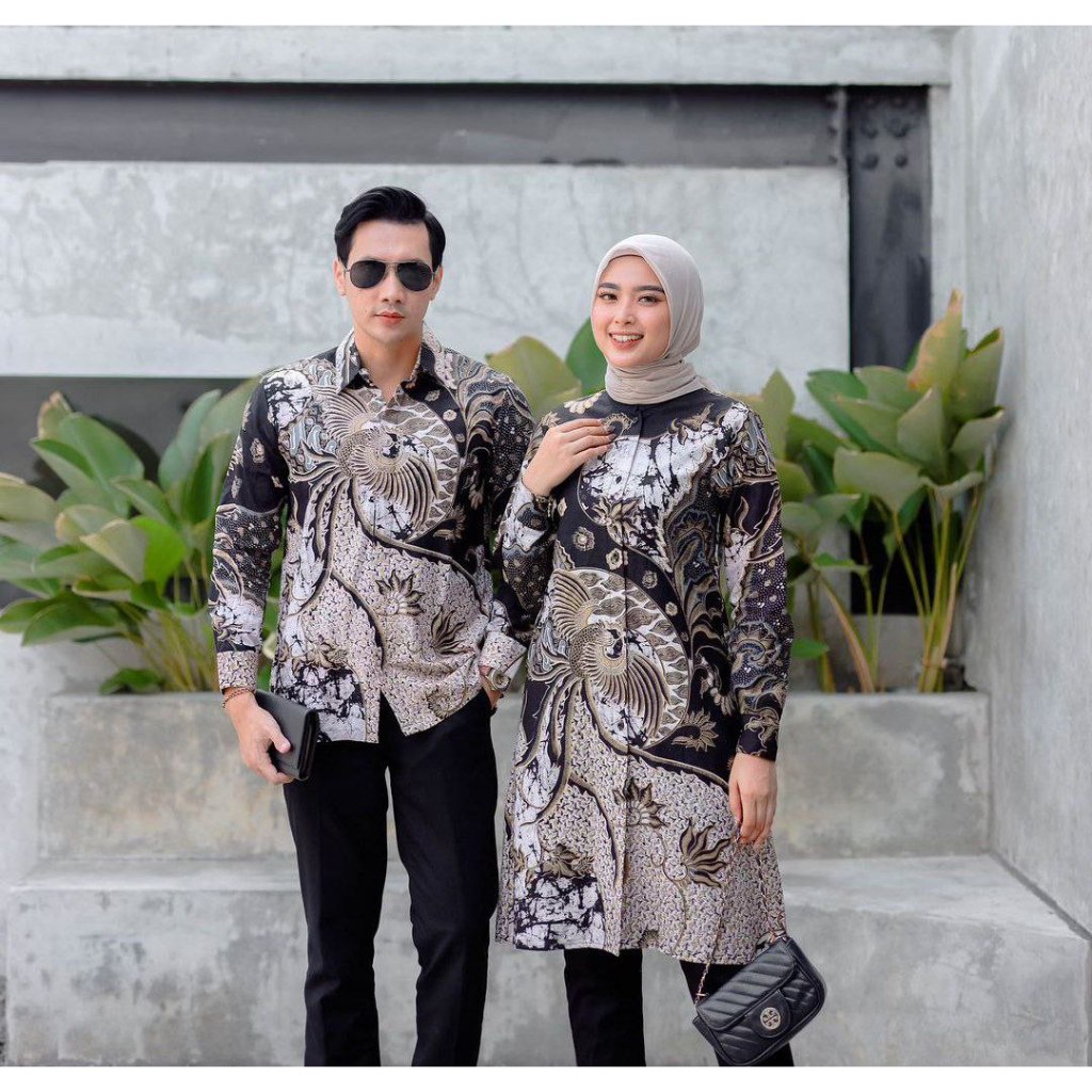 Benang Raja Batik Couple Katun Merak Hitam