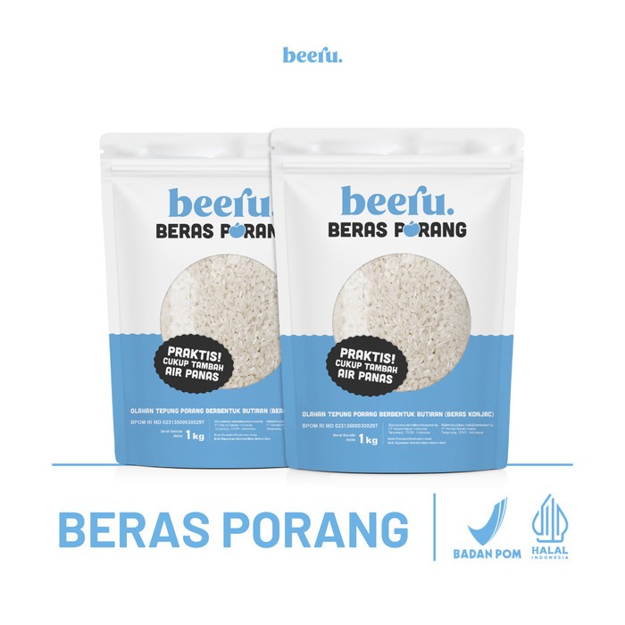 

Beeru Beras Porang Shirataki Konjac Rice - Kemasan 1Kg x 2 Pouch