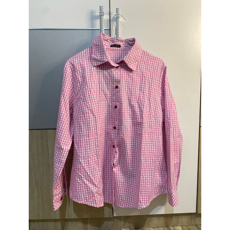 Preloved kemeja kotak-kotak pink