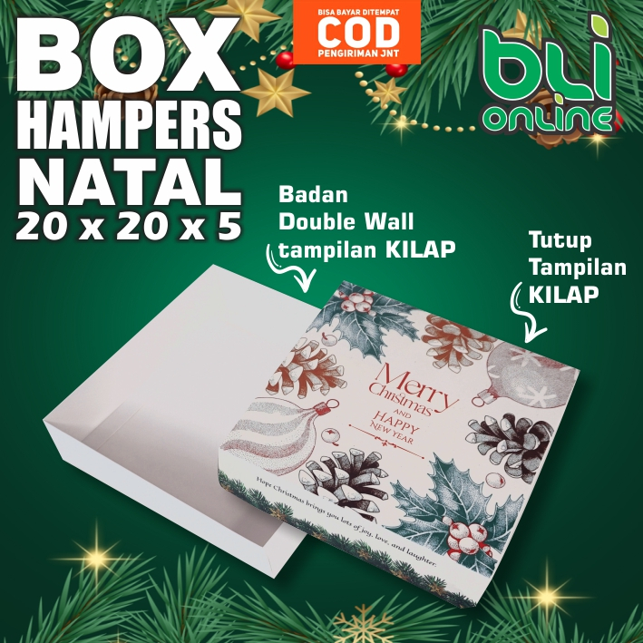 

Box Natal 20 x 20 x 5 / / Kotak Natal / Hampers Natal / Kardus Natal / Christmas Box / Dus Natal