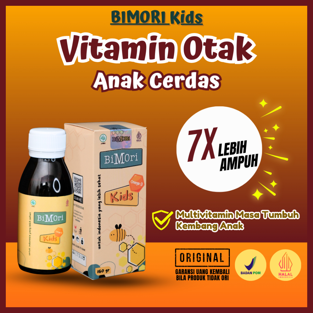 BIMORI KIDS Vitamin Otak Anak Cerdas Atasi Speech Delay Hiperaktif ADHD Anak (60ML)