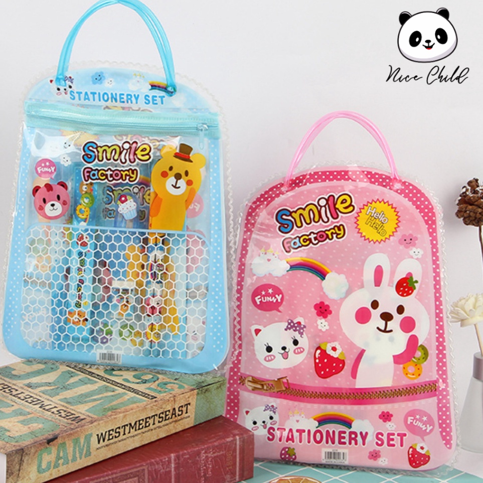 

Diskon sd 7 NICE CHILD Stationery Set 6 in 1 Free Bag Alat Tulis Anak Sekolah Buku Pulpen Penghapus Pengaris