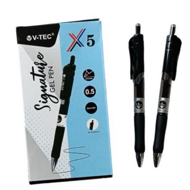 

VTec Ballpoint Pulpen Pena Gel Signature X5 0.5 mm (1Pack ISI 12) - Bolpen Gel pen Click