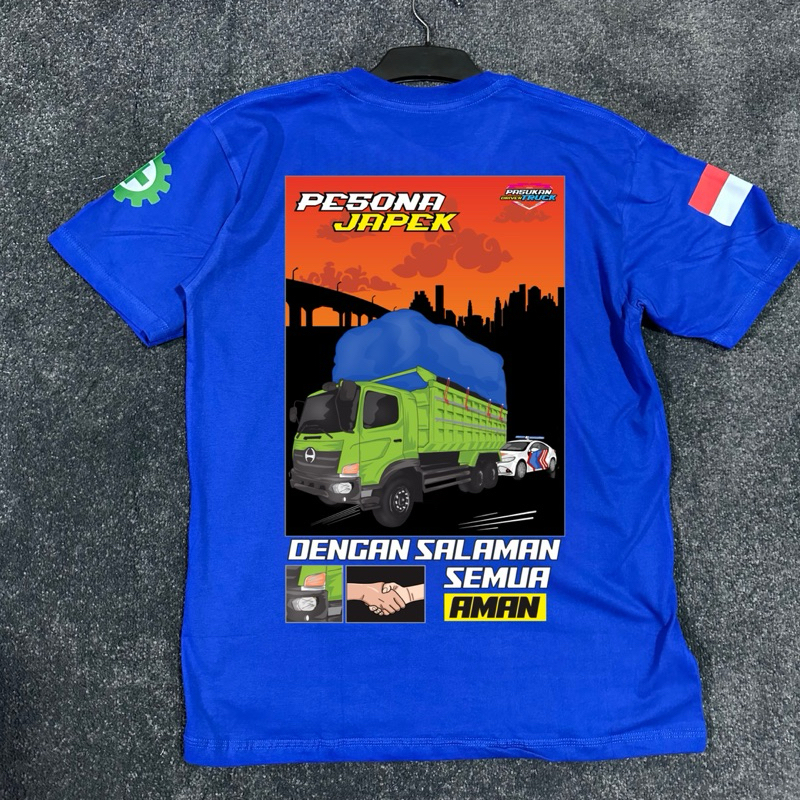 Kaos Pesona Japek HINO 500 DUMP TRUCK HIJAU Pasukan Driver Truck Cotton Combed 24s Distro