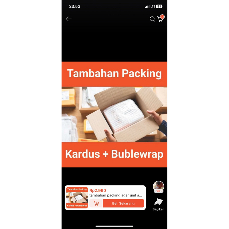 

packing tambahan kayu plus kardus