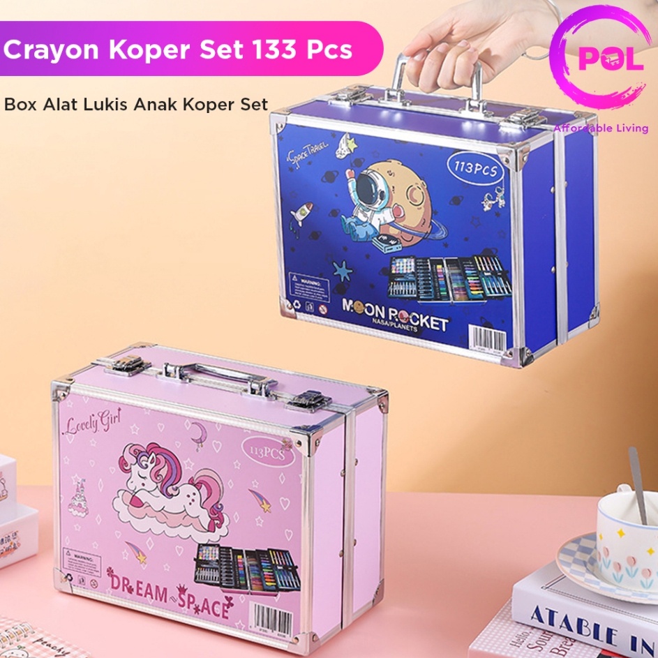 

Surprise POL COD SNI Crayon Art Set 128pcs 133pcs Koper Alumunium Besi Krayon Pensil Warna
